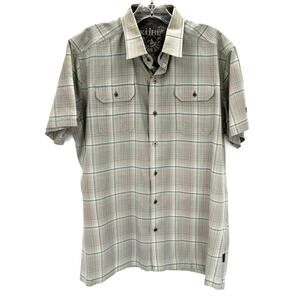 Kuhl Eluxor plaid men’s short sleeve button front shirt